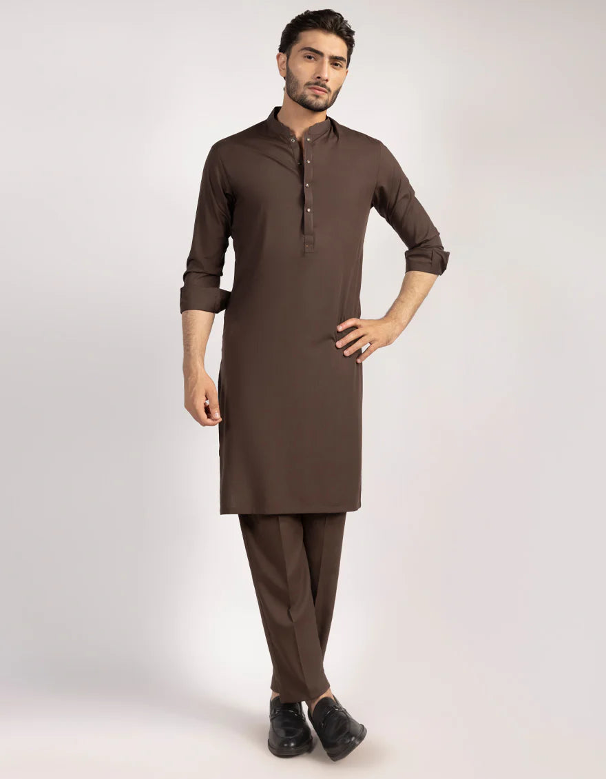 Brown Premium Blended Kurta Trouser