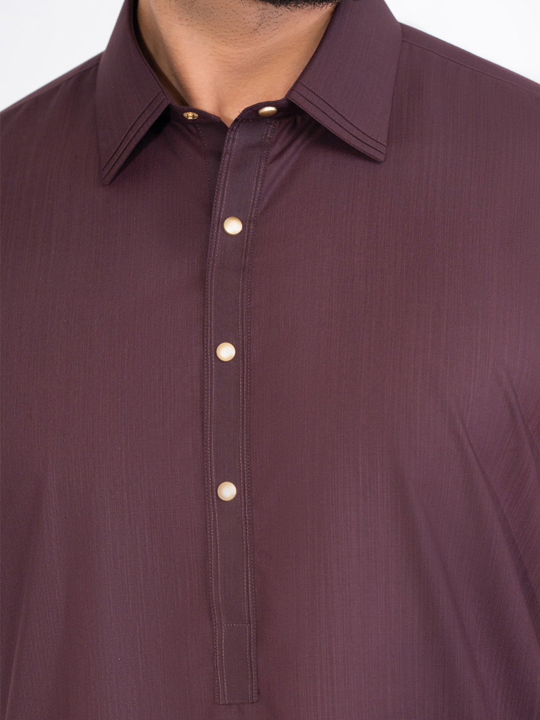 Wasim Akram Burgundy Blended Kameez Shalwar