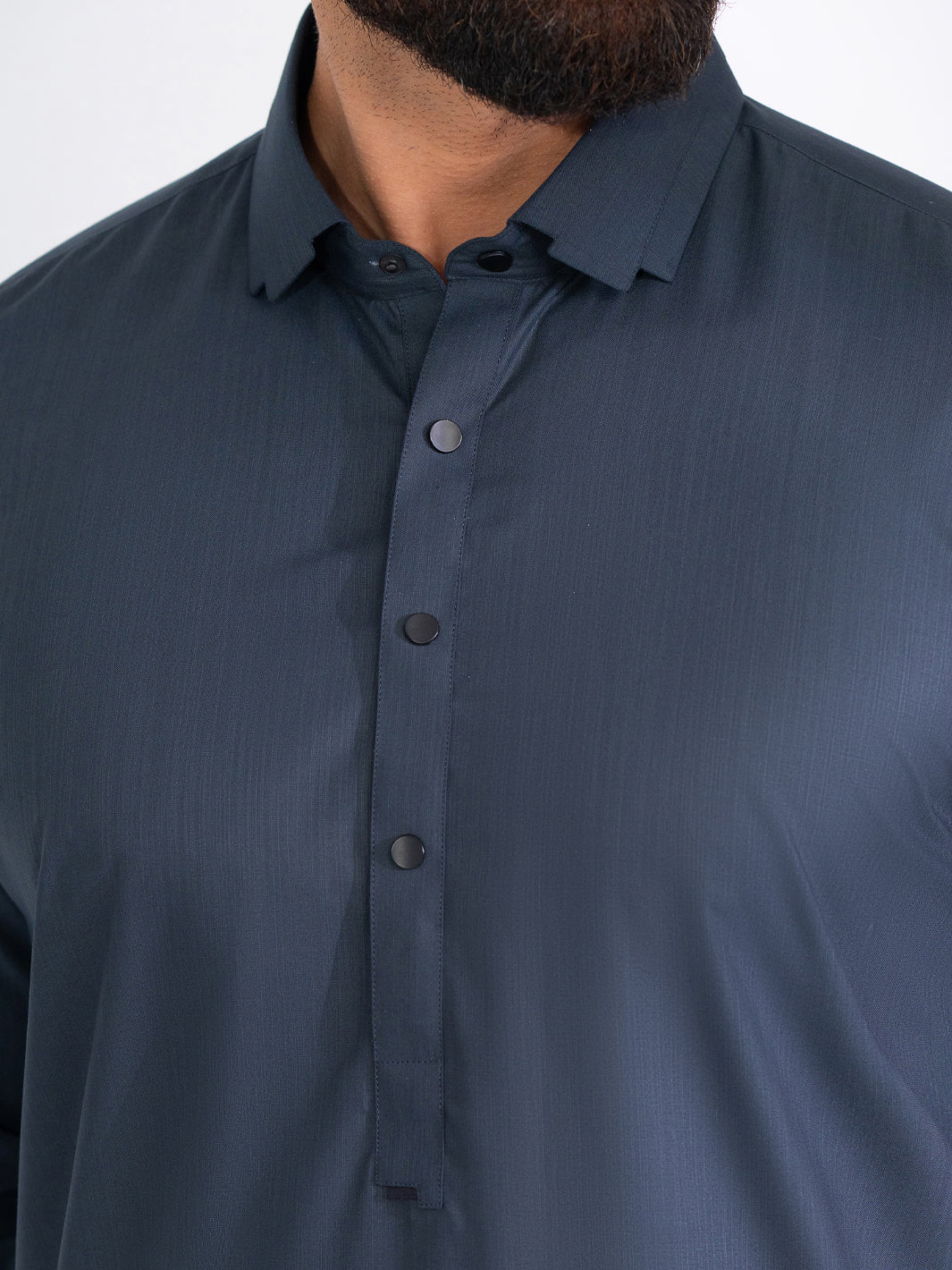 Wasim Akram Charcoal Grey Blended Kameez Shalwar