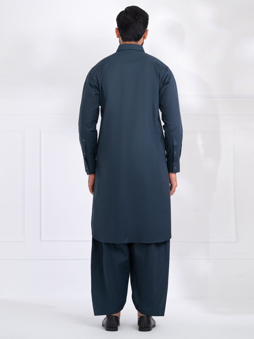 Wasim Akram Teal Blended Kameez Shalwar