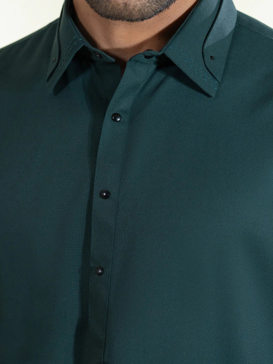 Wasim Akram Dark Green Blended Kameez Shalwar