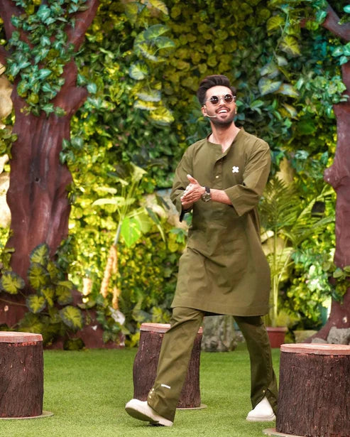 Snug Green 3 Quarter Kurta Trouser