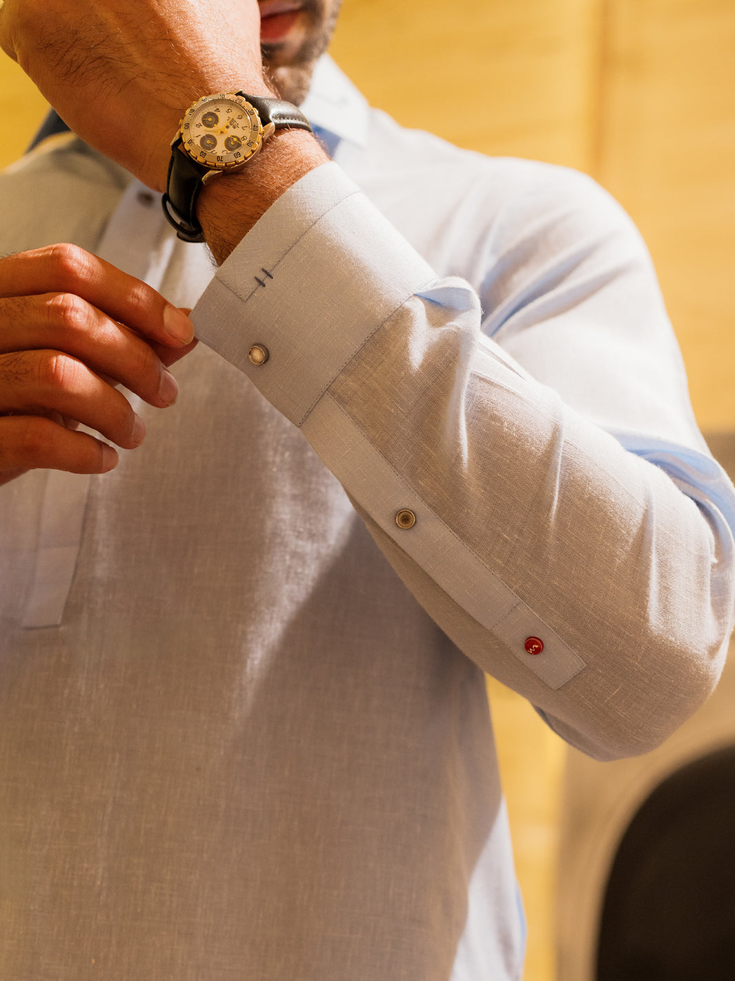 Wasim Akram Sky Blue Blended Kameez Shalwar