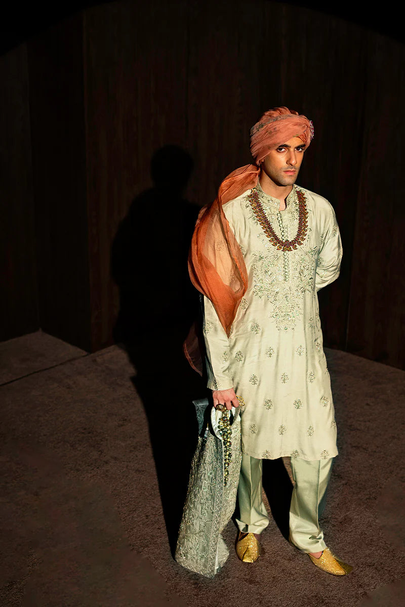 Republic By Omar Farooq Pastel Green Waistcoat