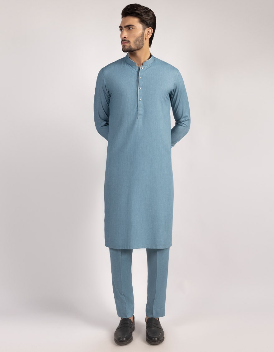 Light Blue Premium Blended Kurta Trouser