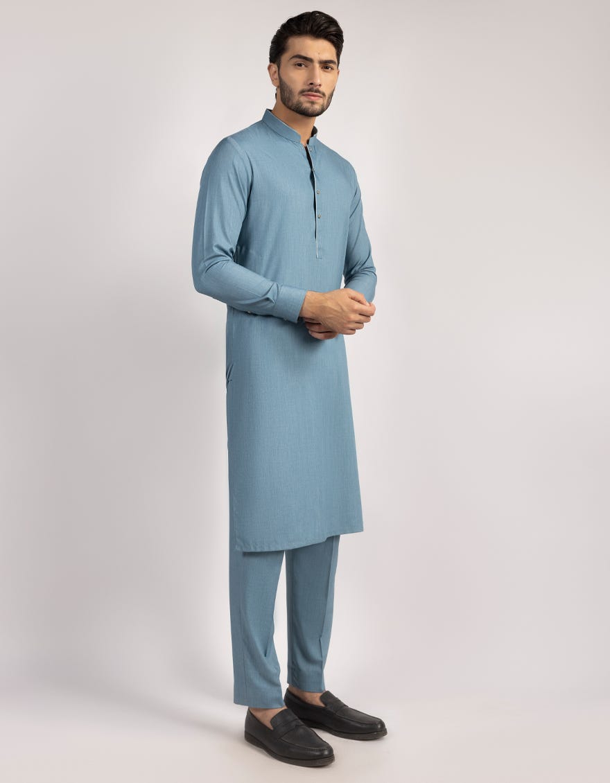 Light Blue Premium Blended Kurta Trouser