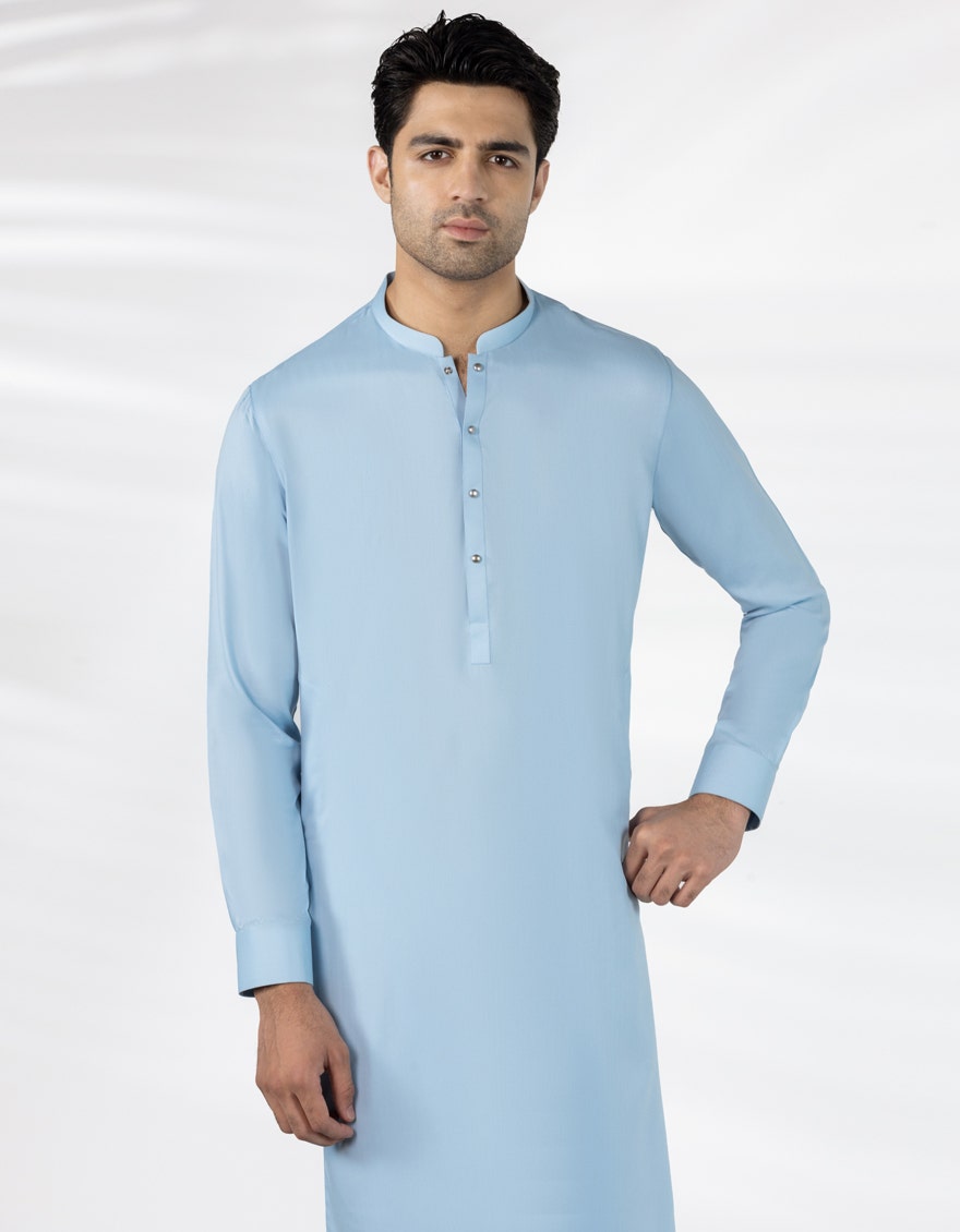 Sky Blue Premium Blended Kurta Trouser