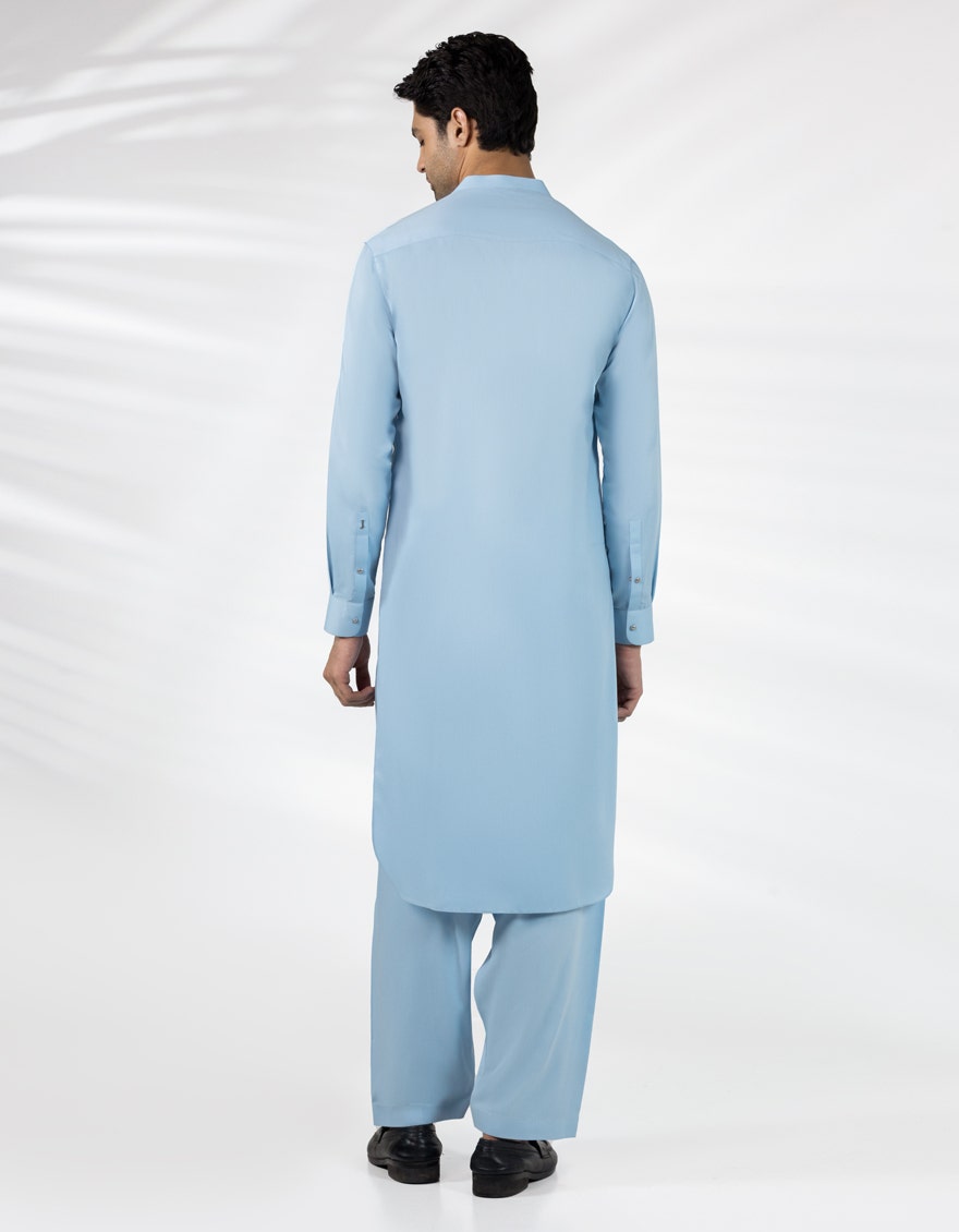 Sky Blue Premium Blended Kurta Trouser