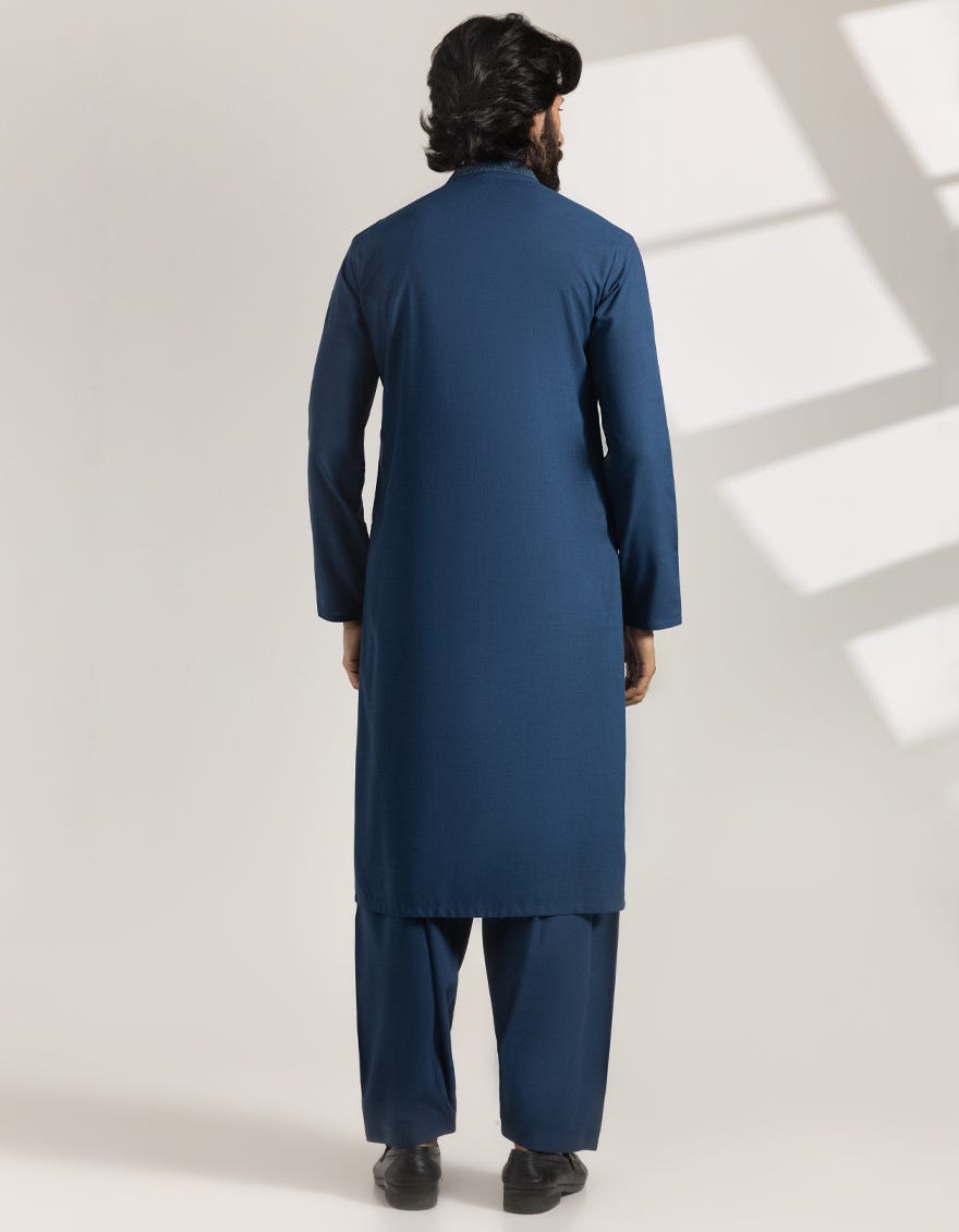 Blue Limited Edition Embroidered Kameez Shalwar