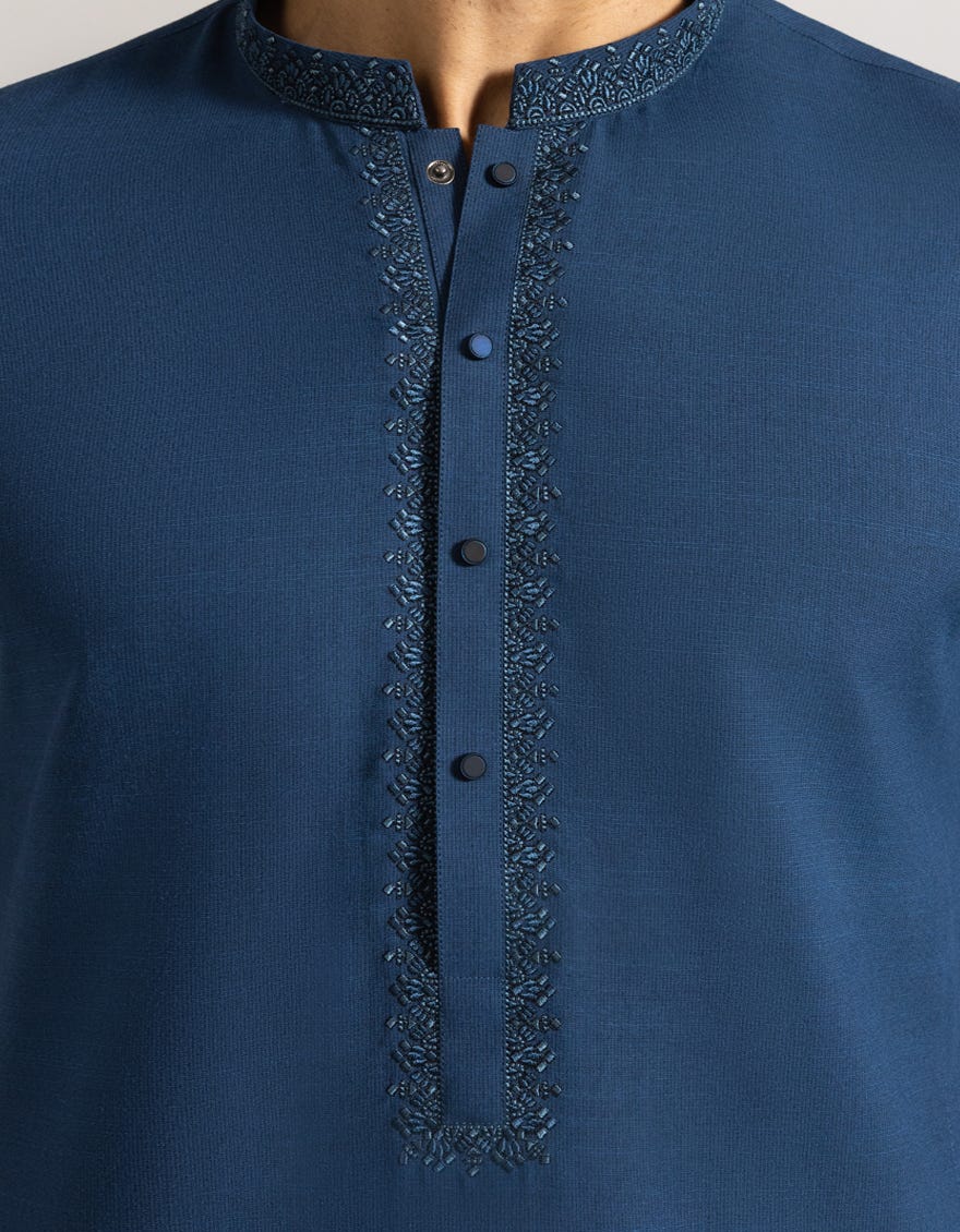 Blue Limited Edition Embroidered Kameez Shalwar