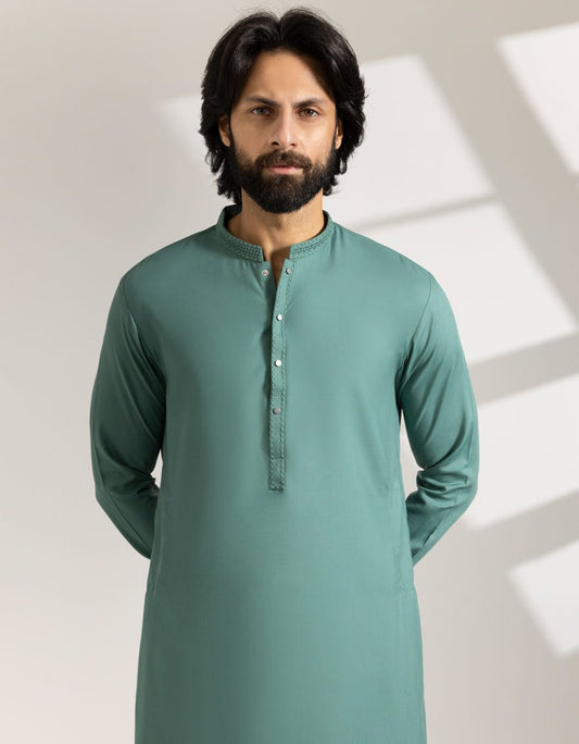 Green Limited Edition Embroidered Kameez Shalwar