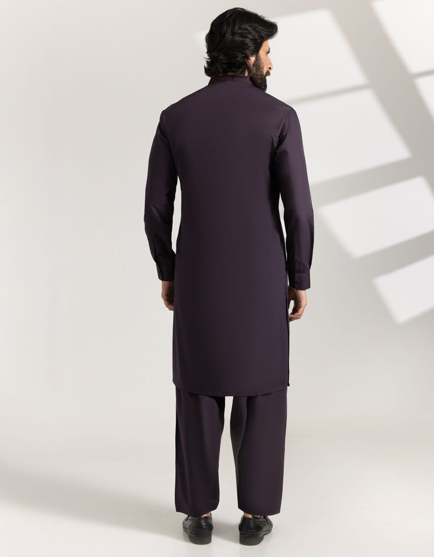 Dark Purple Limited Edition Embroidered Kameez Shalwar