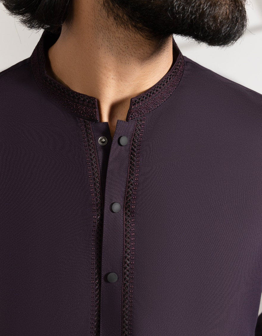 Dark Purple Limited Edition Embroidered Kameez Shalwar