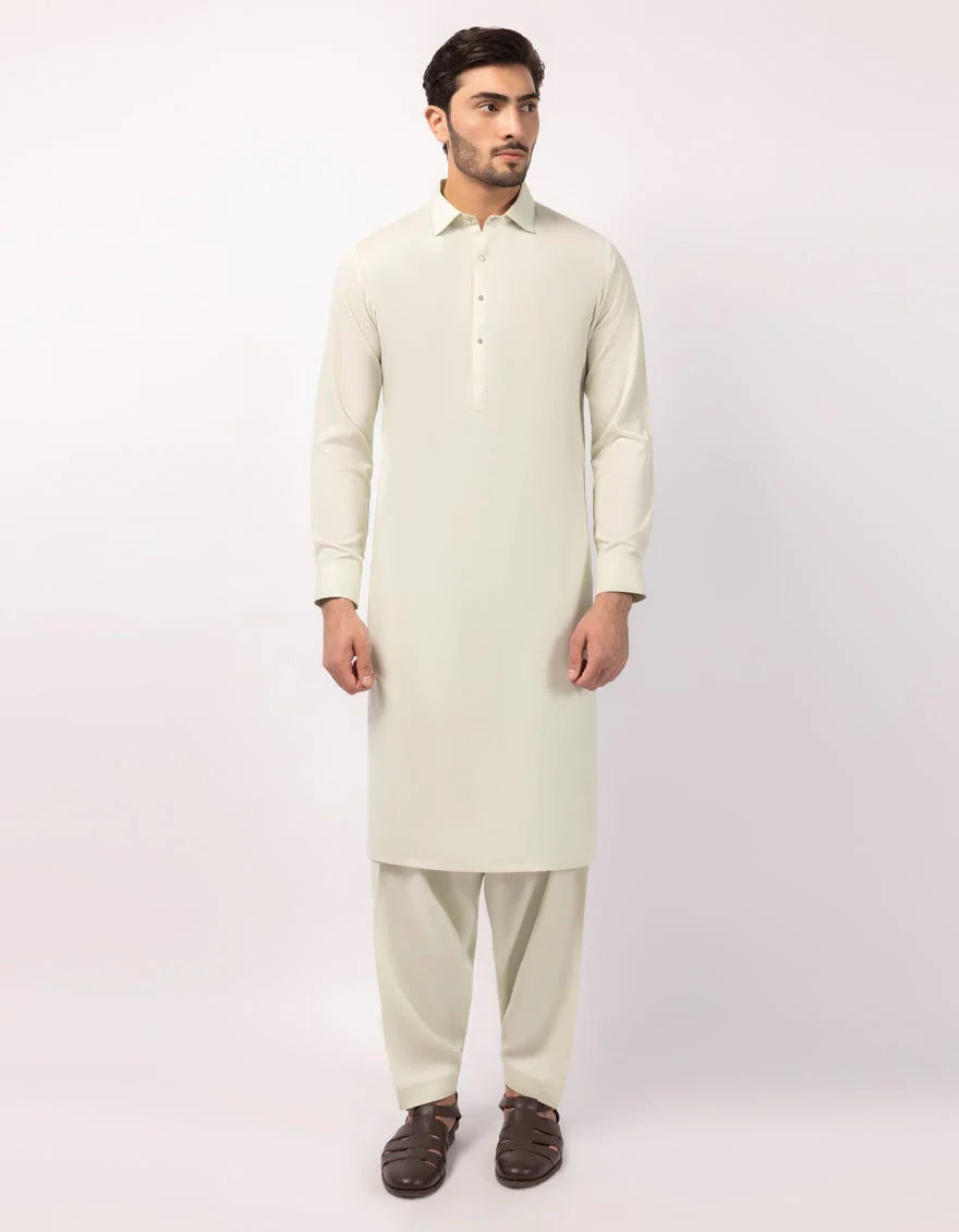 Light Pista Green Premium Kameez Shalwar