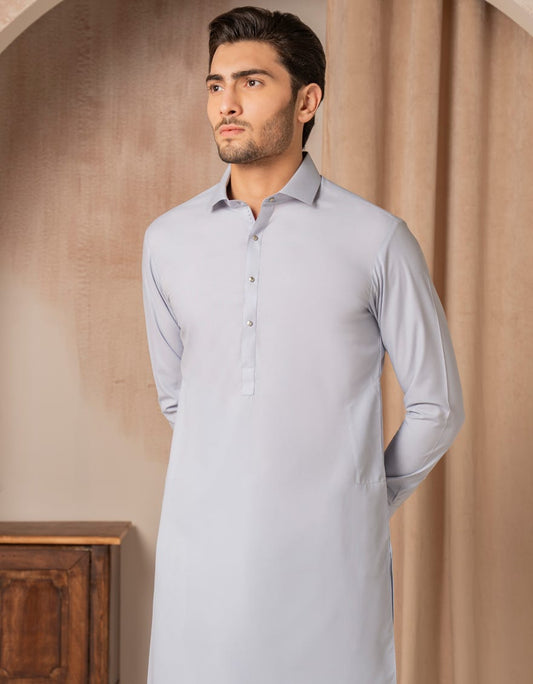 Sky Blue Blended Kameez Shalwar