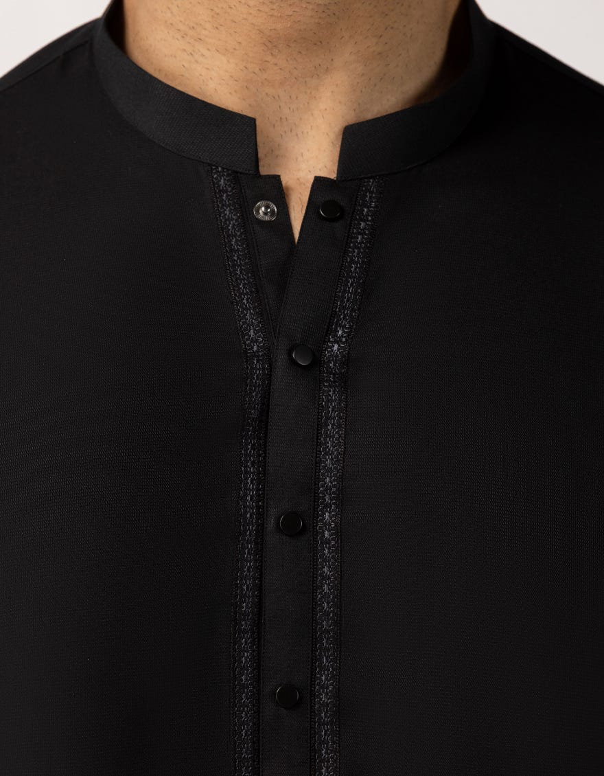 Black Premium Embroidered Kameez Shalwar