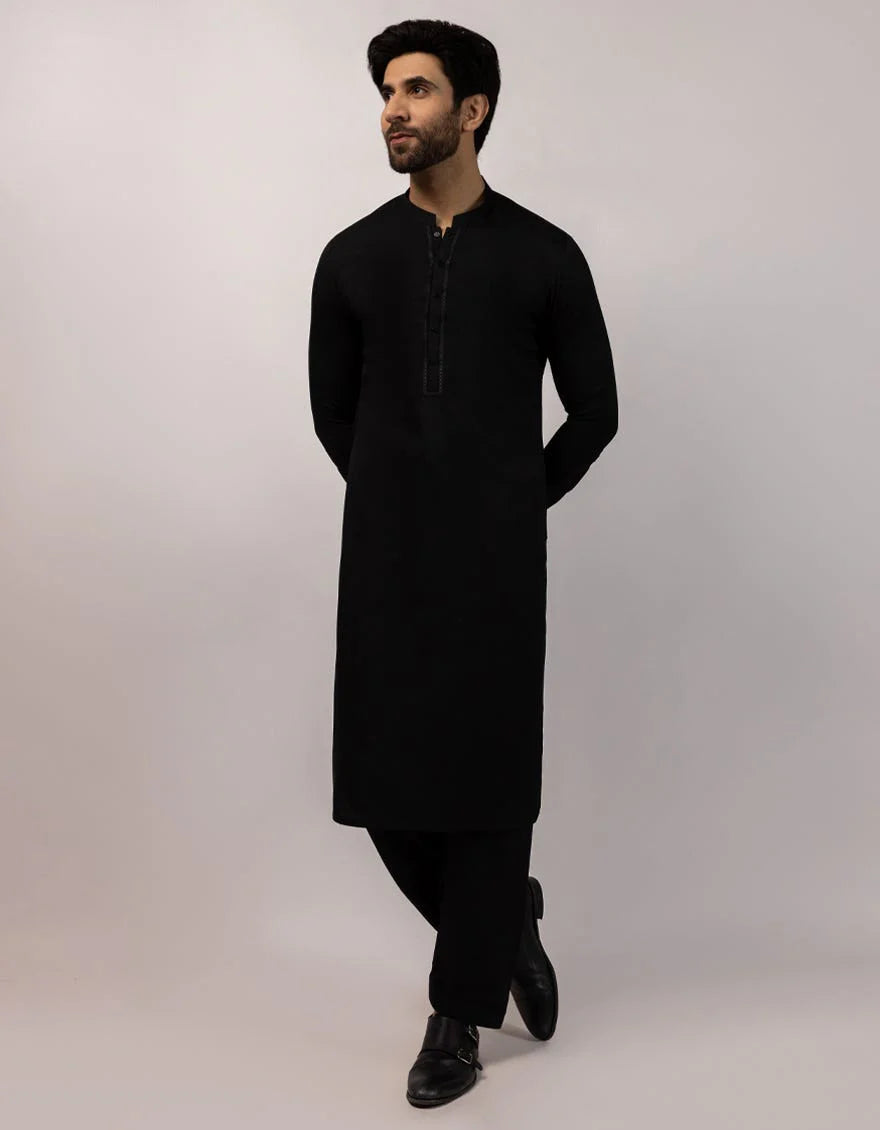 Black Premium Embroidered Kameez Shalwar