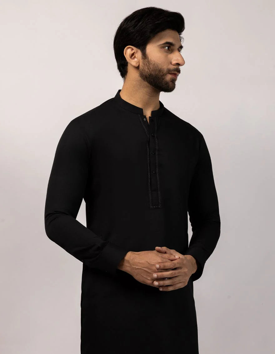 Black Premium Embroidered Kameez Shalwar