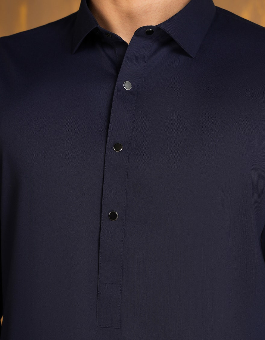 Blue Blended Signature Kameez Shalwar