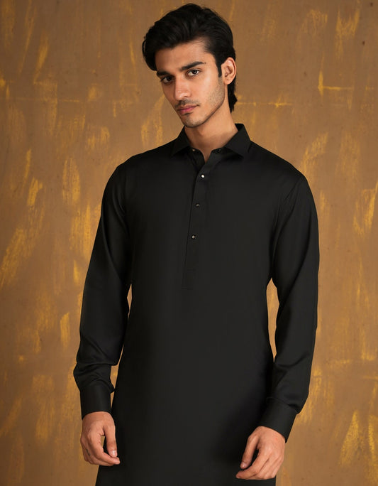 Black Blended Signature Kameez Shalwar
