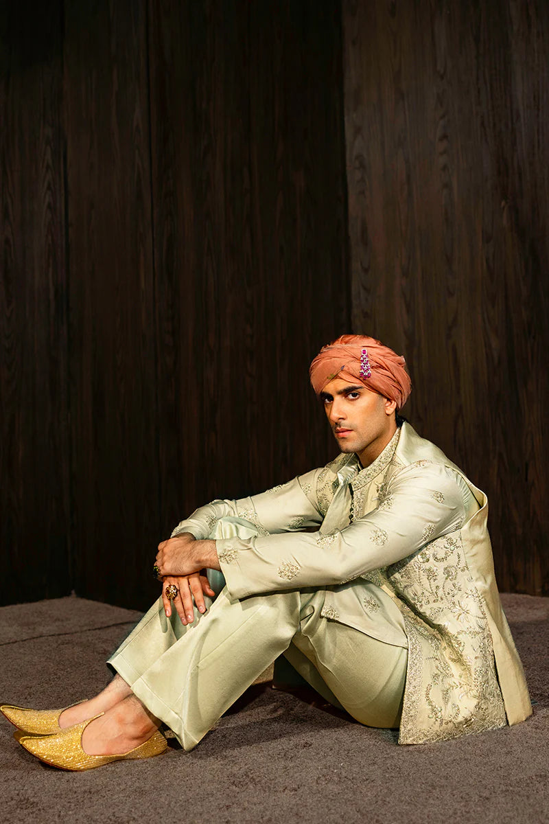 Republic By Omar Farooq Pastel Green Waistcoat